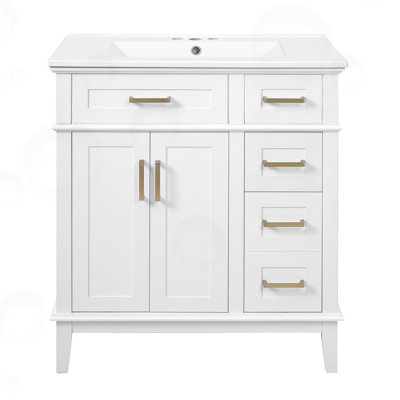 Meuble-lavabo de salle de bain avec tiroir profond et tiroir standard