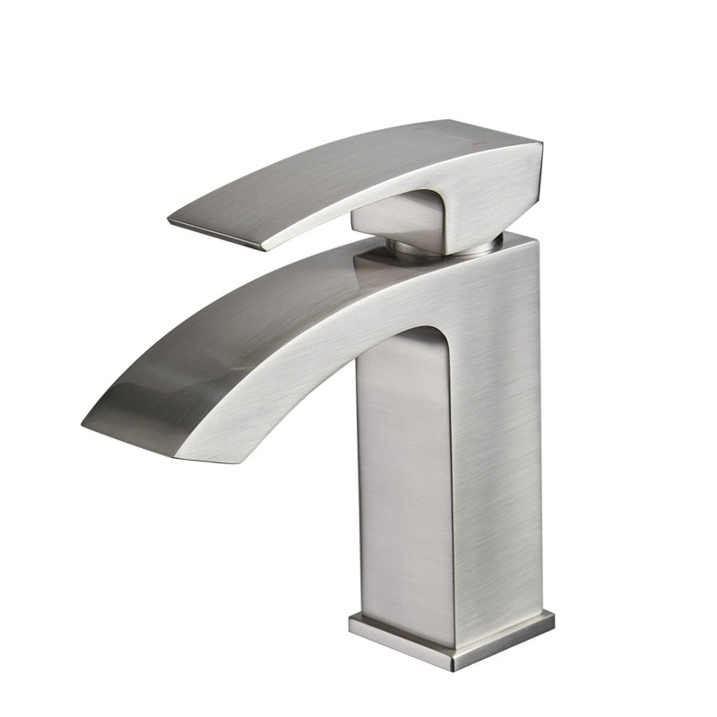 Single Handle Aluminium Bathroom Sink Faucet, Brushed Nickel
