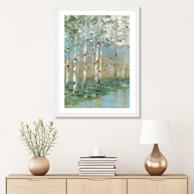 ' Birch Reflections I ' - Floater Frame Print on Paper