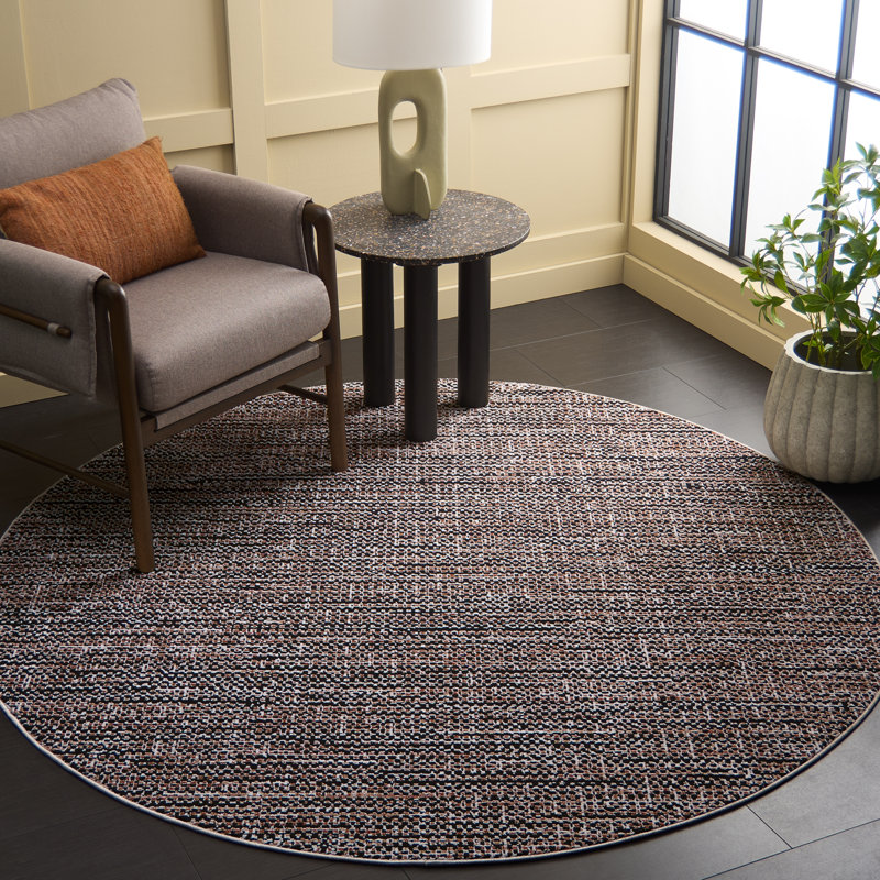 Mila 226 Performance No Pattern Rug, Round 6'7"