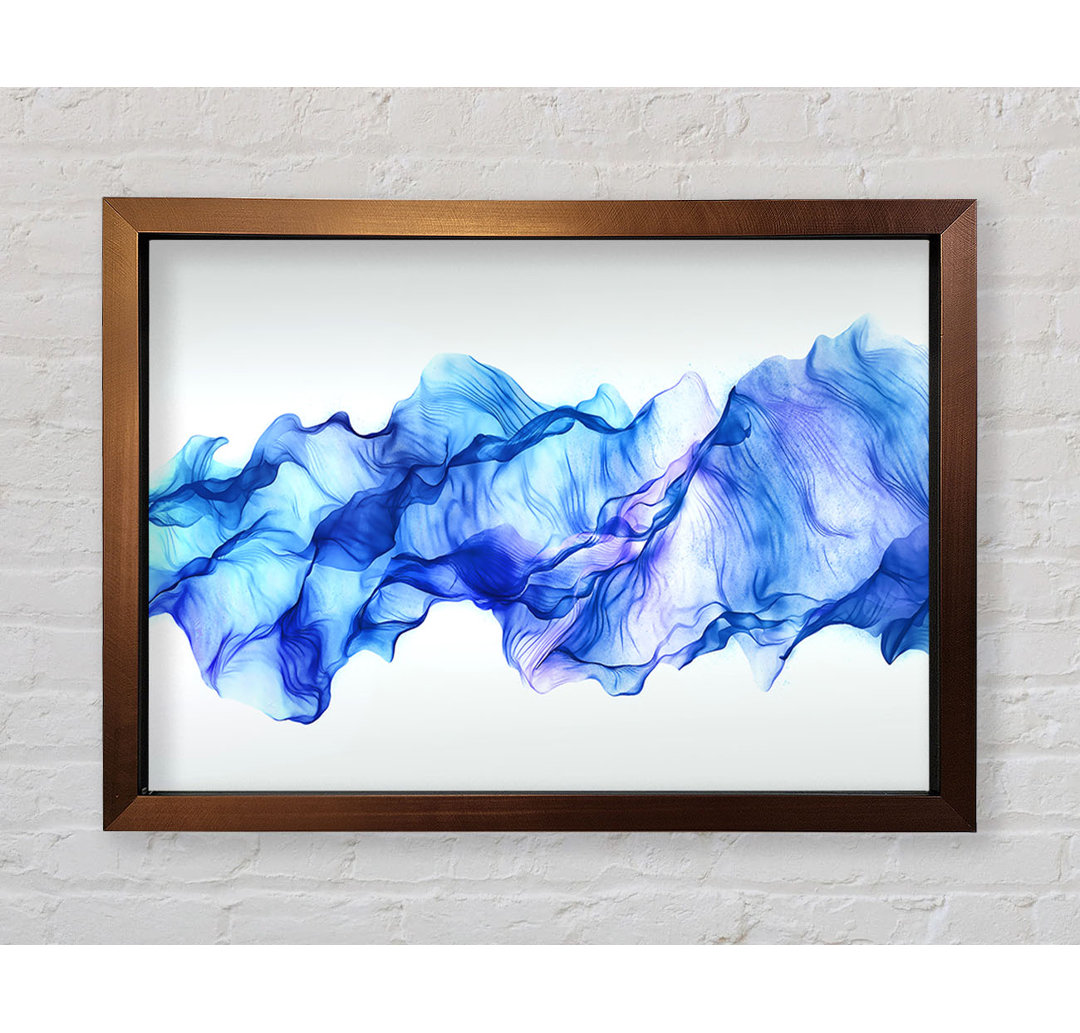 Blue Ripple Wave Gerahmter Druck Wandkunst