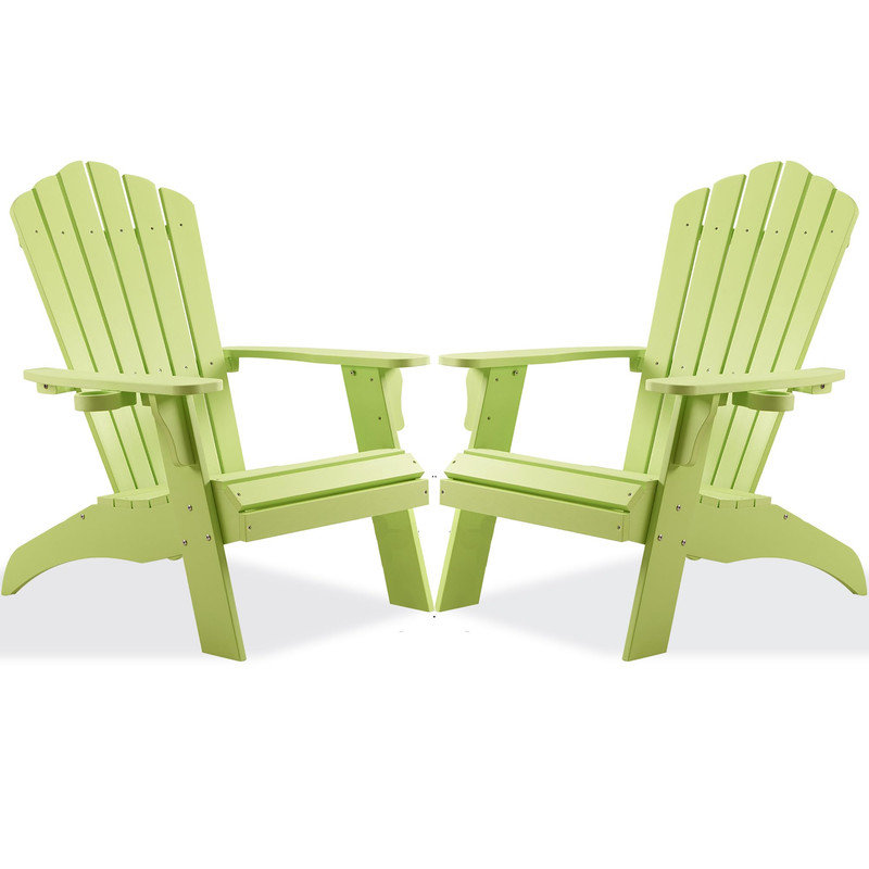 Ensemble de 2 chaises d'extérieur surdimensionnées Adirondack, Vert, 2