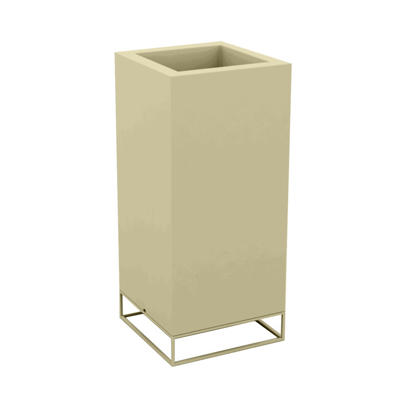 Vela High Resin Pot Planter, 39.25" H x 23.5" W x 23.5" D, Steel