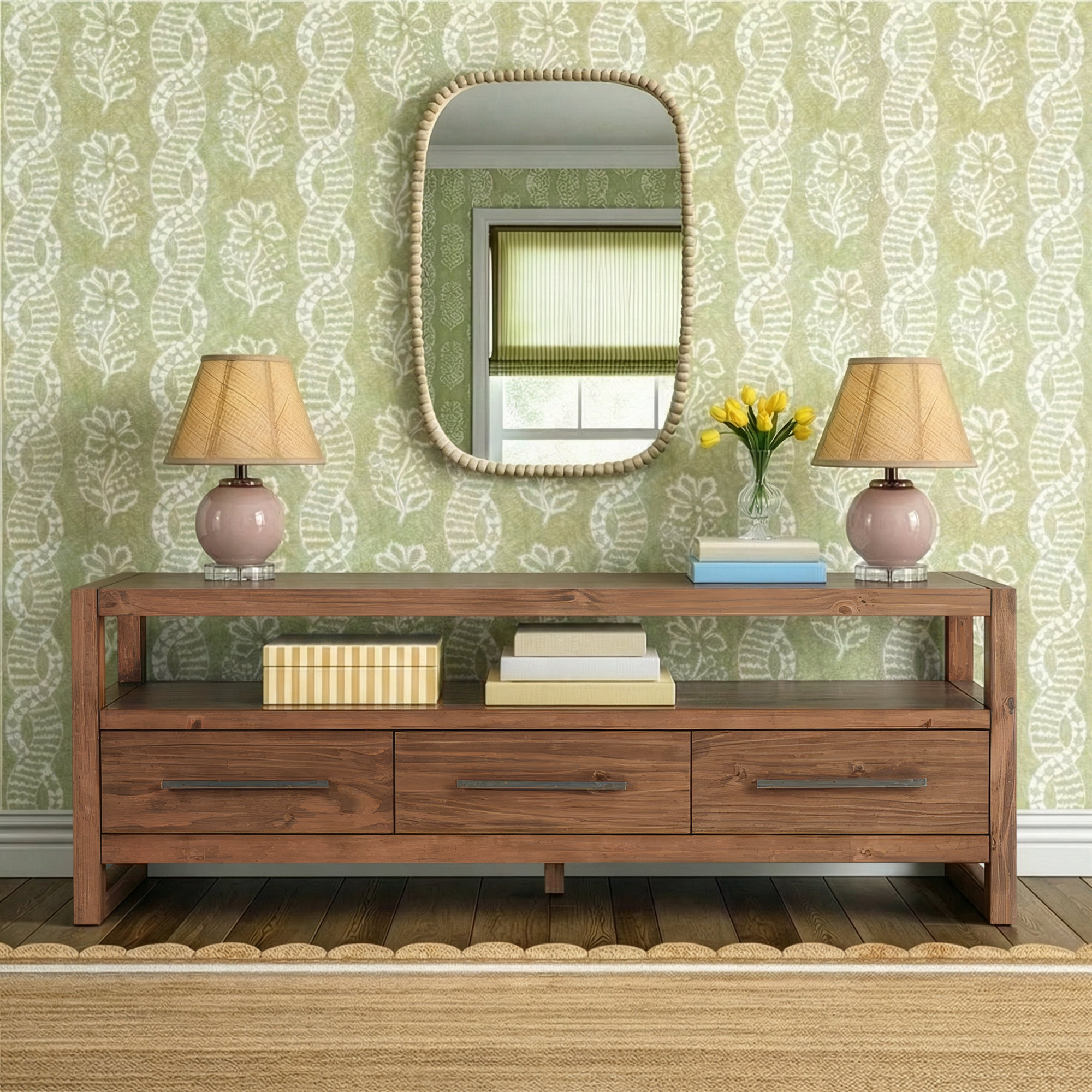 Modica 66.5'' Media Console, Honey Brown