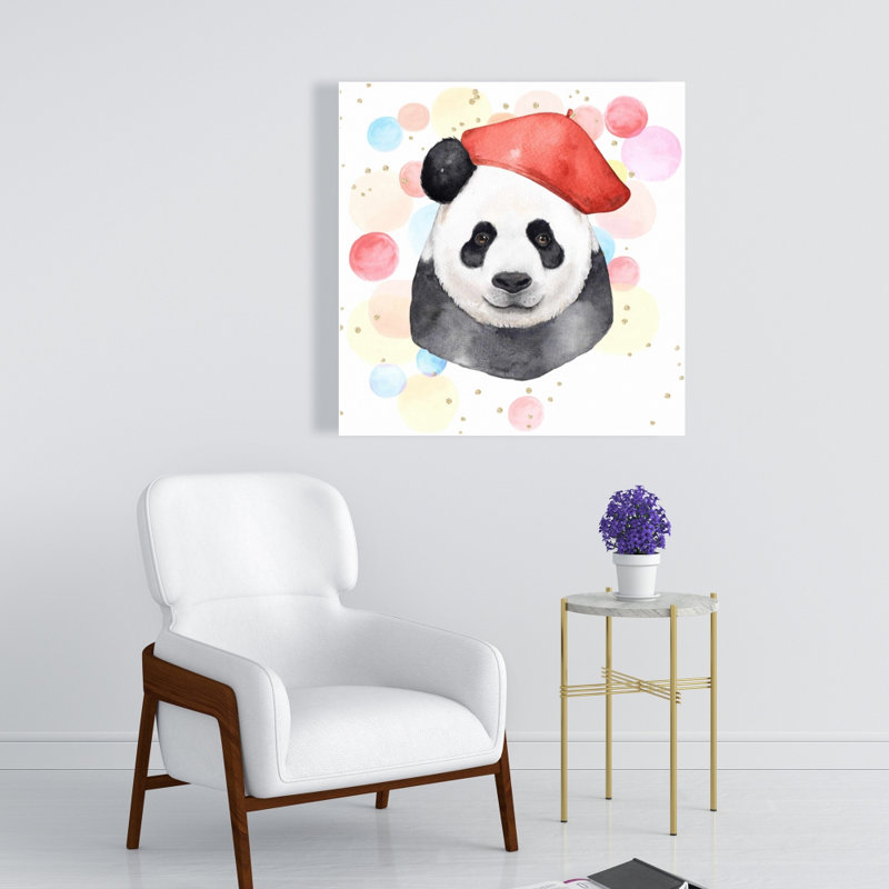 Toile blanche à motif d'animaux | Artiste Panda Home Decor
