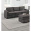 Canapé modulaire 6 pièces, couleur vison, suède de salon moderne, aspect classique avec assise à plateau-coussin-1650745757
