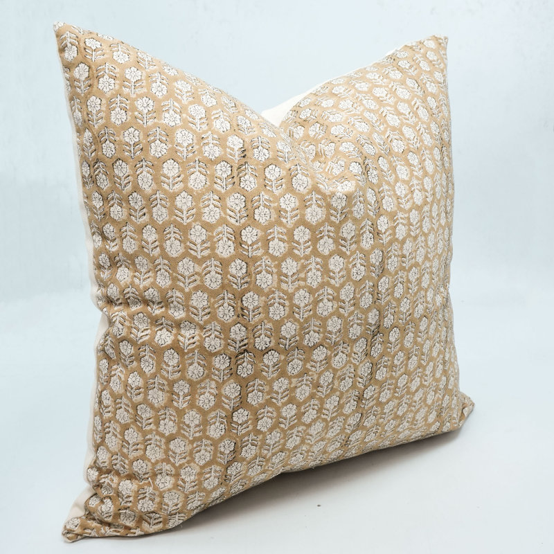 Coussin décoratif en coton fabriqué à la main fabivine - Tulsi Buti, H 20 po x l 14 po