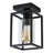 1-Light Square Flush Mount With Clear Glass Shade-1397012250