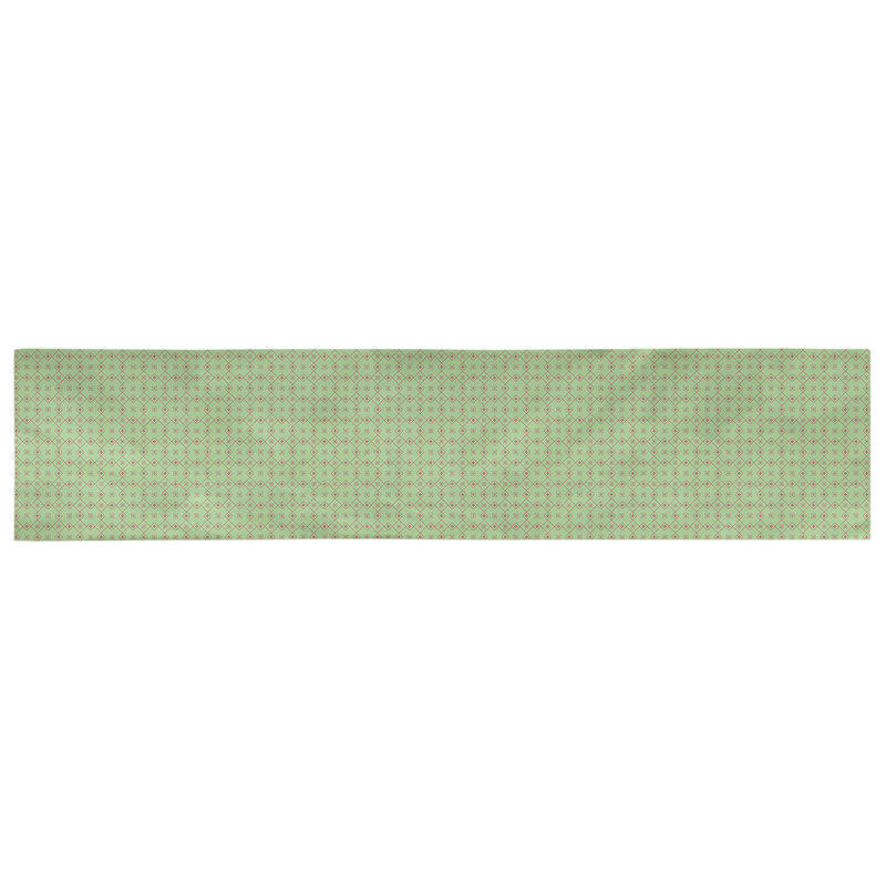 Chemin de table Avicia, 72 po x 16 po, Polyester, Vert / Rouge
