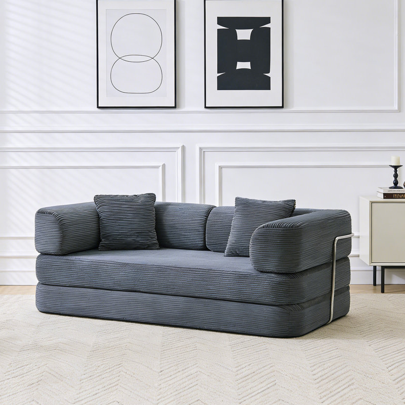 Canapé-lit Boneless No Assemblable Convertible, Gris antique