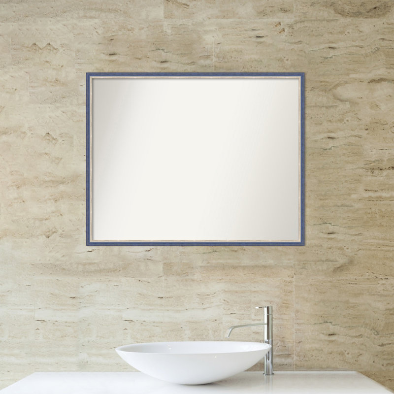 Miroir mural Theo, 23,25 po x 29,25 po, Bleu, Rectangle