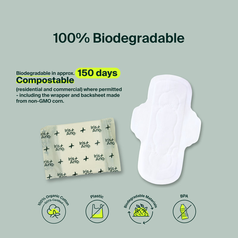 Coussinets de jour en coton biologique, régulier - en vrac, H 7,17 po x l 11,33 po x l 9,21 po