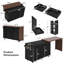 Îlot de cuisine 102,3 po avec table de salle à manger extensible, chariot d'îlot roulant avec armoire de rangement pour poubelles, support à épices coulissant à 3 niveaux, table d'îlot mobile sur roulettes pour la cuisine, la salle à manger, noir-730211561