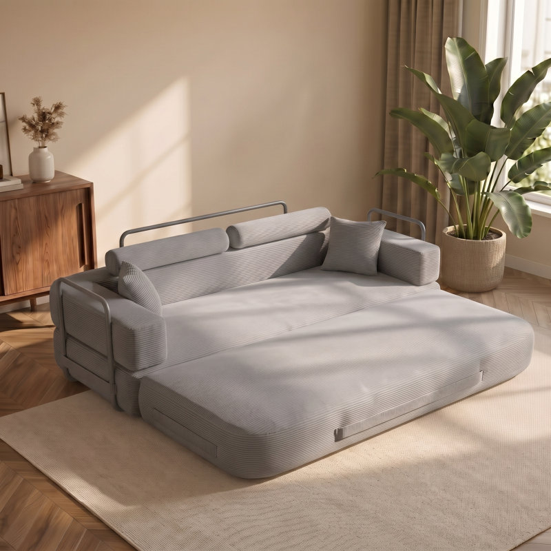 Canapé-lit d'angle modulaire, Gris
