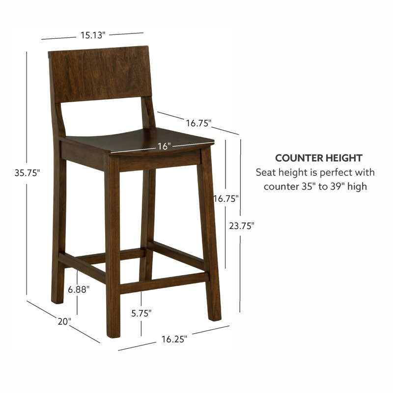 Tabouret de bar 30 po Yalingup, Tabouret de comptoir (siège d'une hauteur de 24 p, Noyer