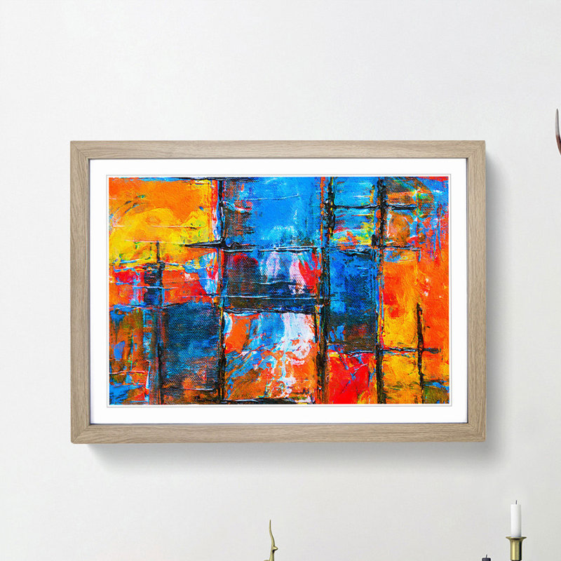 Abstract Vol.67 by S.Johnson - Single Picture Frame Print, 45cm H x 63cm W x 2cm D, Oak Framed