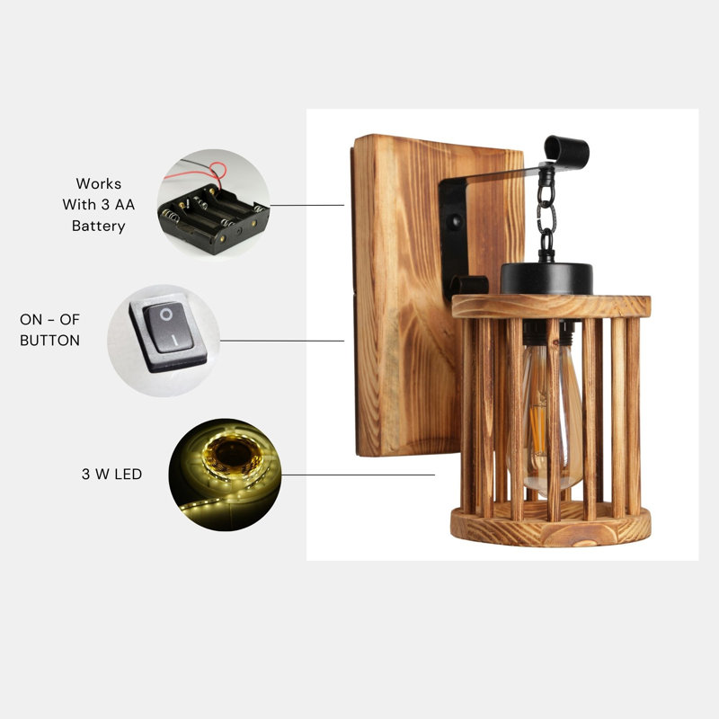 Lynndyl Wood LED Wallchiere
