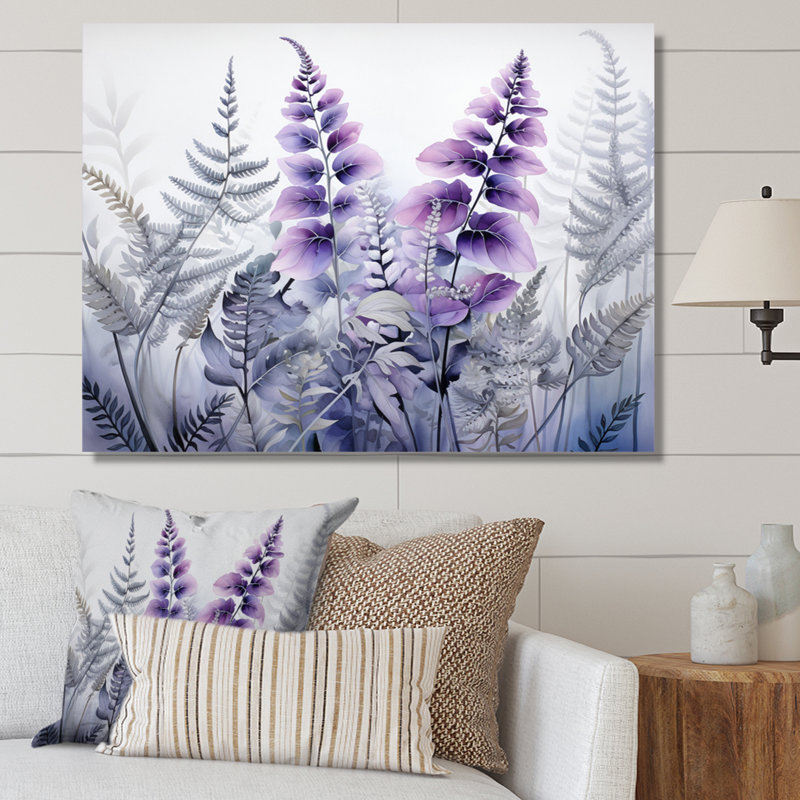 Ferns Violet Dream II - imprimé, Toile tendue, H 30 po x l 40 po x P 1,5 po