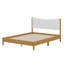 Grand lit en bois d'hévéa avec tête de lit rembourrée en velours Teddy-116499666