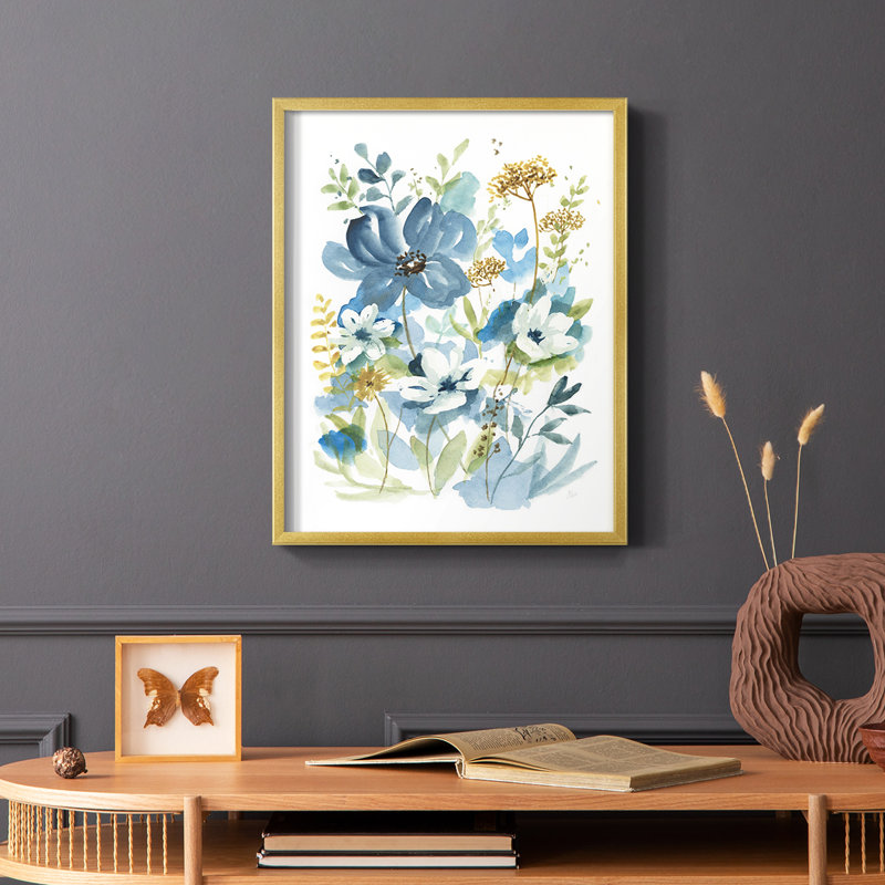 Wild Medley I, reproduction encadrée - bois massif, Or, H 28 po x l 22 po