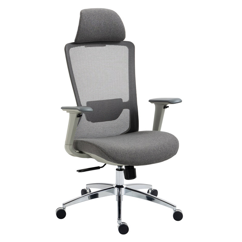 Ergonomic Swilve Mesh Office Chair Executive chair with Adjustable Lumbar Support and 4D Armrests, Gray