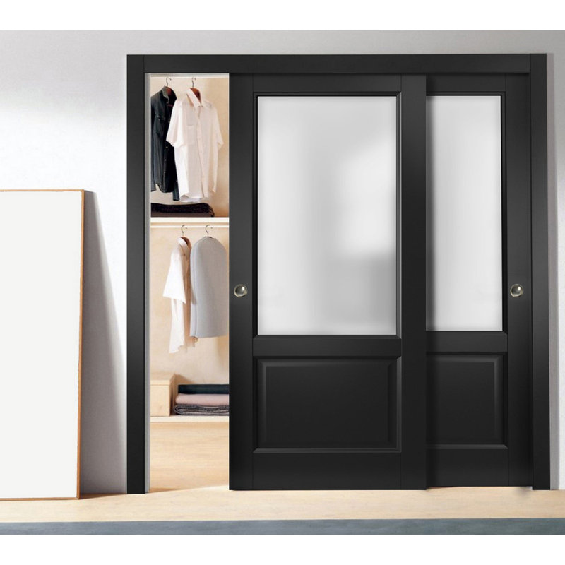Portes coulissantes en verre dépoli Lucia, 72 po x 80 po