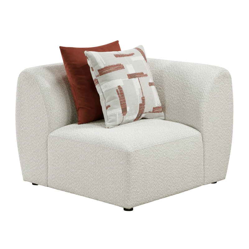 Siège d'angle en chenille beige Franz