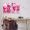 «Pink Palm Tree Leaves», impression sur bois 2 pièces