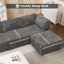 Très grand canapé modulaire en tweed souple en forme de L, équipé de fauteuils amovibles-398800995