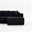 92.5" Modular Sectional Compression Sofa, U-shaped Modern Corduroy Couch Set No Assembly Required Left Black-237849191-237849192
