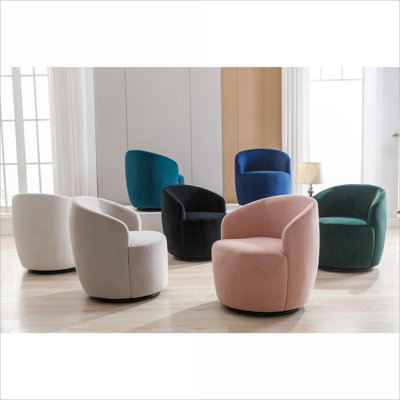 Fauteuil d'appoint pivotant en velours gris ardoise ardoise, base en métal thermolaqué, fauteuil simple pour adultes