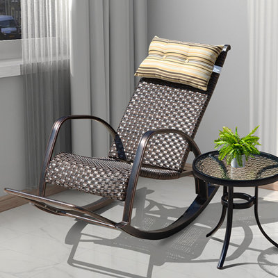 Chaise berçante de balcon avec repose-pieds