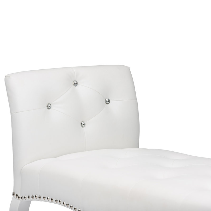 White PU Bench with Foam Padding 29.06 Inch High for Living Room Decor, White