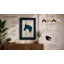Teal Horse Profile Japandi - Framed Print-814765597-814765594