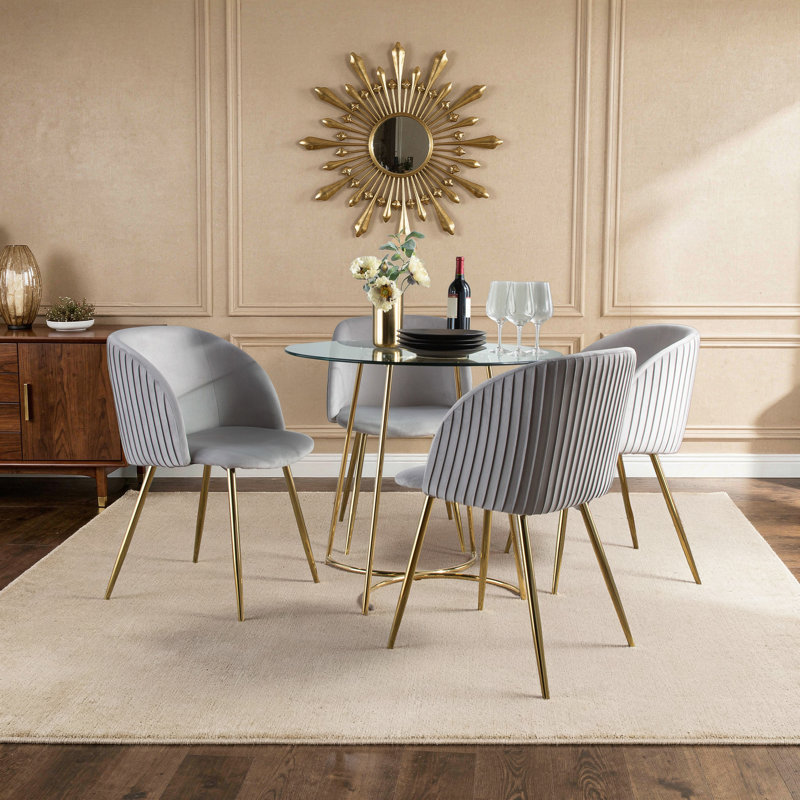 Fauteuil en velours Whitaker, Argent