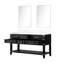 60 po L x P 22 po Meuble-lavabo double en chêne noir avec plateau en marbre et miroirs - poli, scellé pour la longévité, fermeture en douceur, rangement abondant de 60 po x 22 po avec 4 tiroirs de 28 po et tablette ouverte