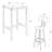 Bar Table, Equipped With 2 Bar Stools , With Backrest And Partition