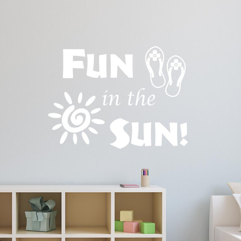 Adhésif décoratif «Fun in the Sun», H 16 po l 22 po, Blanc