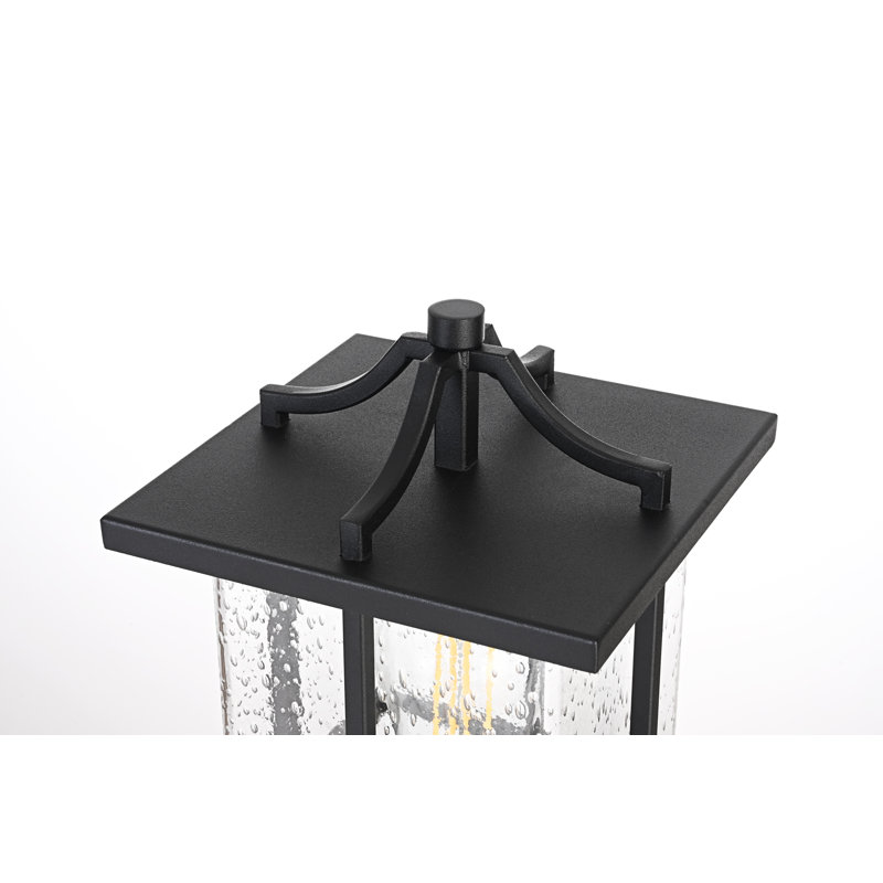 Lampadaire d'extérieur noir de 7 pouces Jaqueline