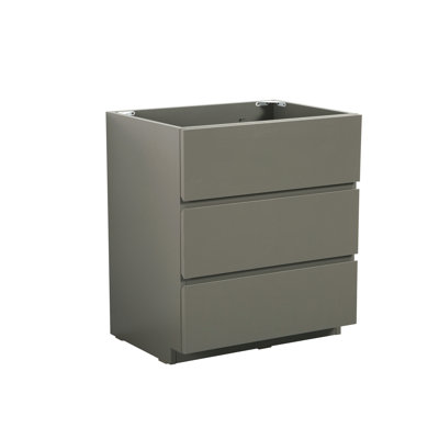 Armoire grise sans lavabo pour plancher de salle de bain - 3 tiroirs, élégant et chic, rangement maximum, lisse et silencieux, tiroir ergonomique