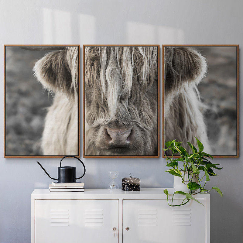 Highland Skye, reproduction sur toile 3 pièces, H 36 po x l 75 po x P 2 po, Noyer