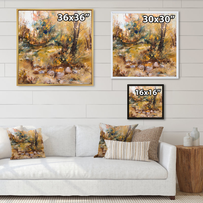 «Autumn in Forest Illustration», reproduction d'art sur toile traditionnelle, H 16 po x l 16 po x P 1 po