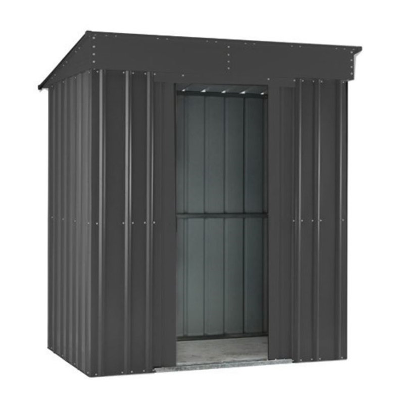 Salford 8 ft. W x 4 ft. D Metal Garden Shed, Anthracite Grey, 8 ft. W x 4 ft. D
