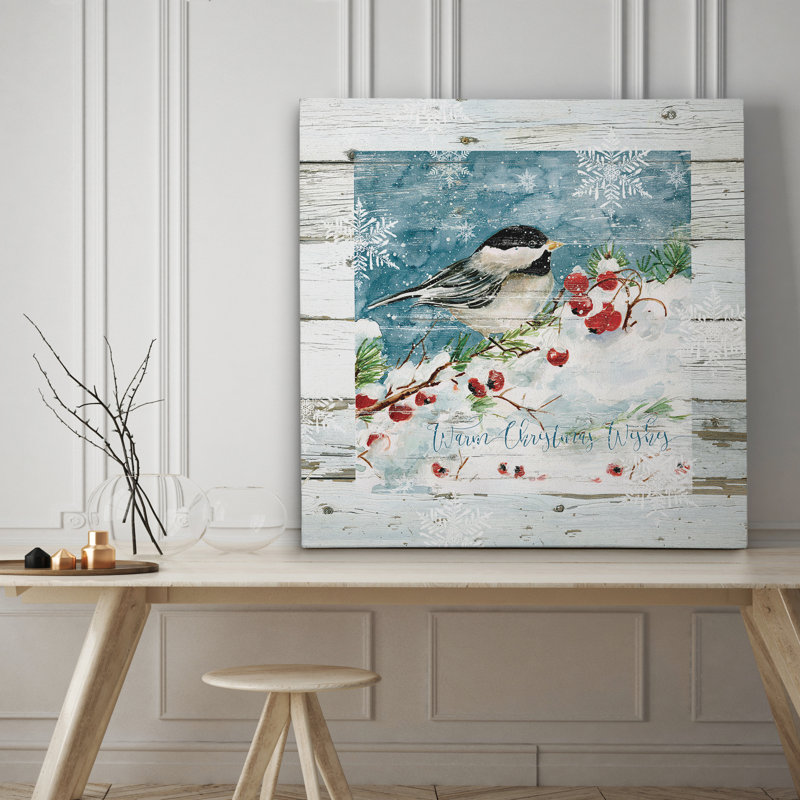 « chaleureuse christmas voeux », reproduction d’impression sur toile, H 24 po x l 24 po x P 1,5 po, Toile tendue