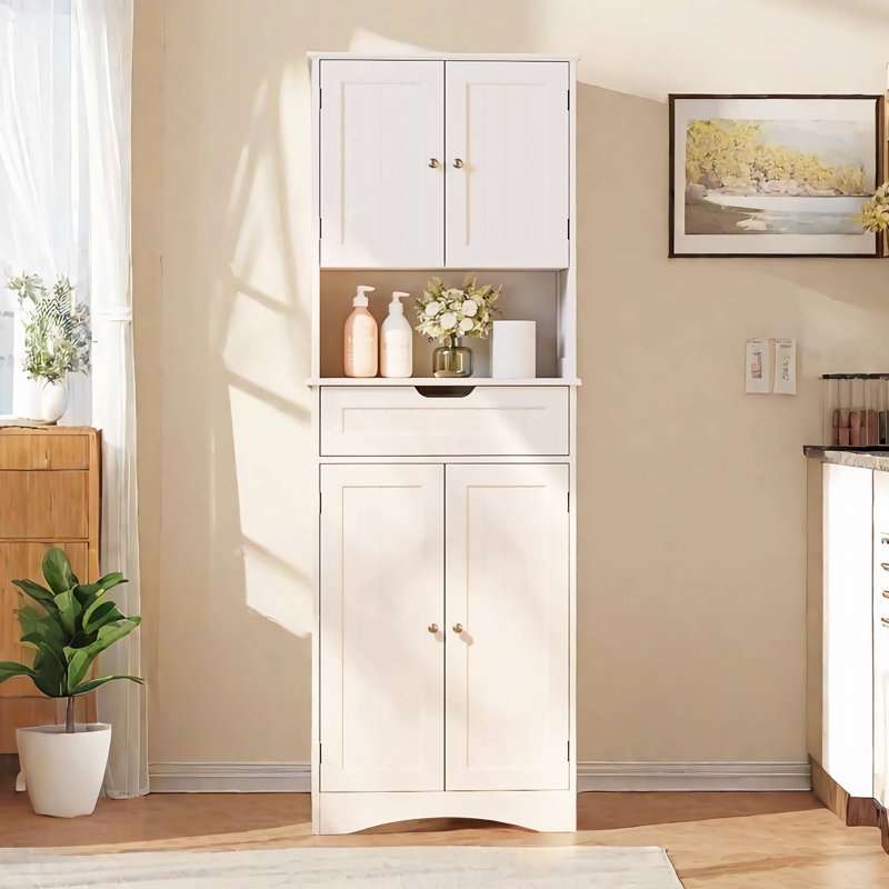 Armoire de rangement autoportante 67 po avec 4 armoires et 1 tiroir 