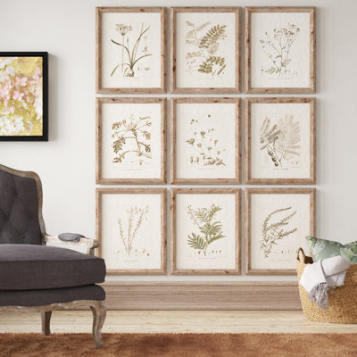 Ridgewood Botanical' - 9 Piece Picture Frame Print Set on Paper