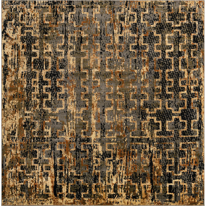 Geometric Indoor Rug, Square 7'10"