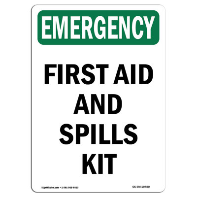 First Aid and Spills Kit Emergency Sign