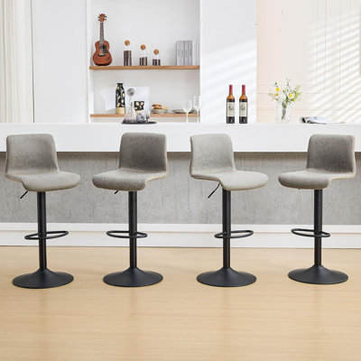 Ensemble de tabourets de bar, tabourets de bar à hauteur de comptoir avec dossier, tabourets de bar réglables de 24 à 32 po, tabourets de bar en similicuir pour îlot de cuisine