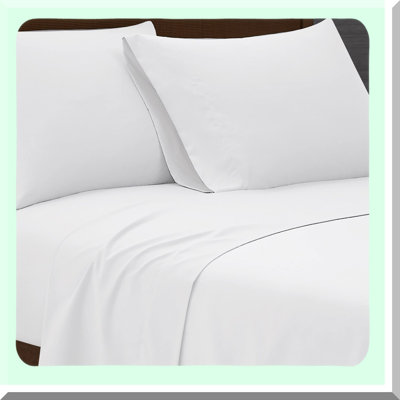 Luxury Soft Microfiber Solid White Sheet Set - 7 Piece Split Garment Wash Pillowcase Set